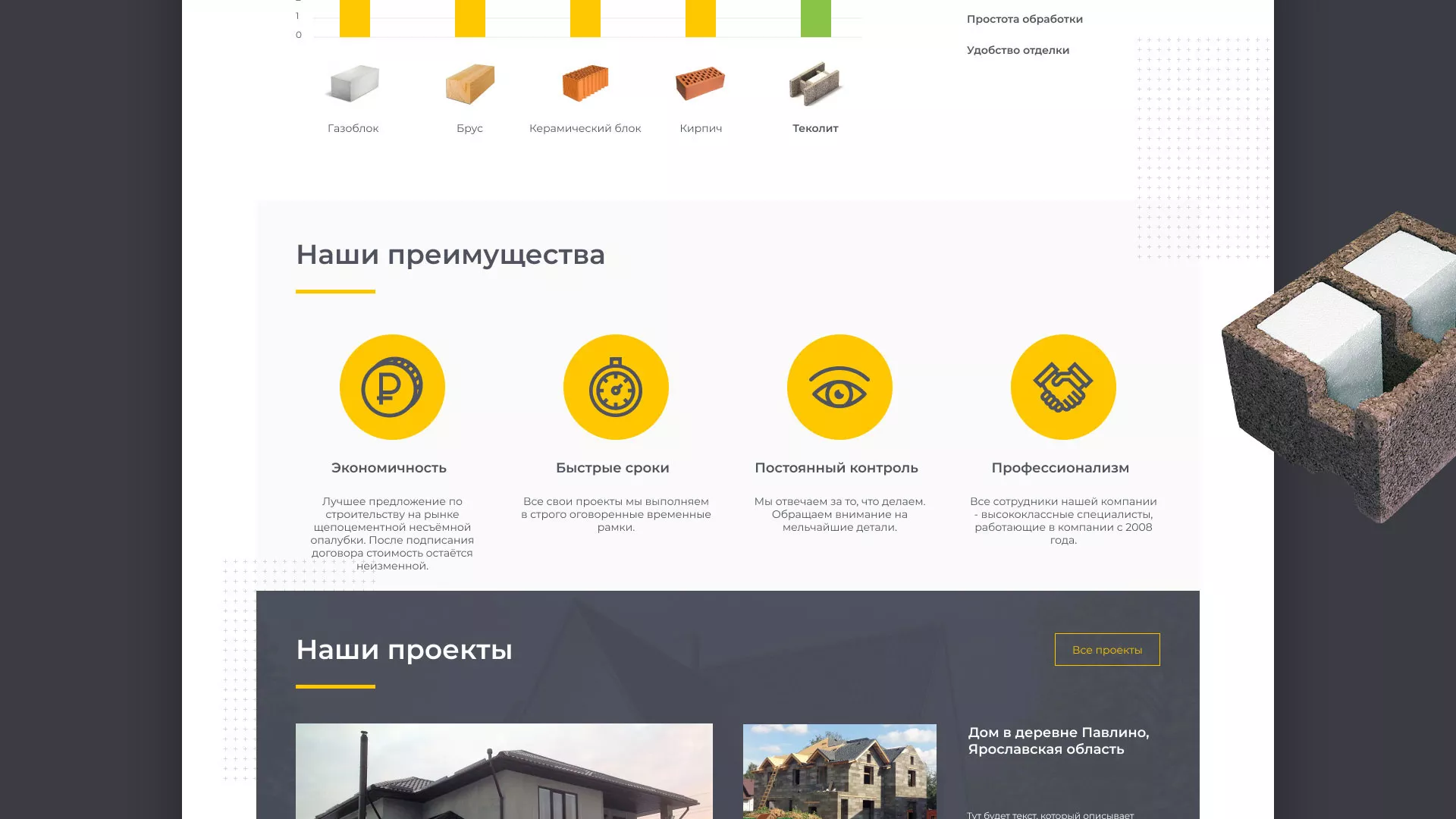 Создание сайта для строительной компании «ЭКОДОМ» в Усть-Илимске