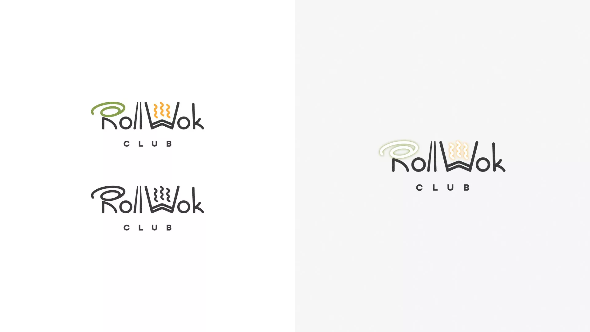 Разработка логотипа и фирменного стиля суши-бара «Roll Wok Club» в Усть-Илимске